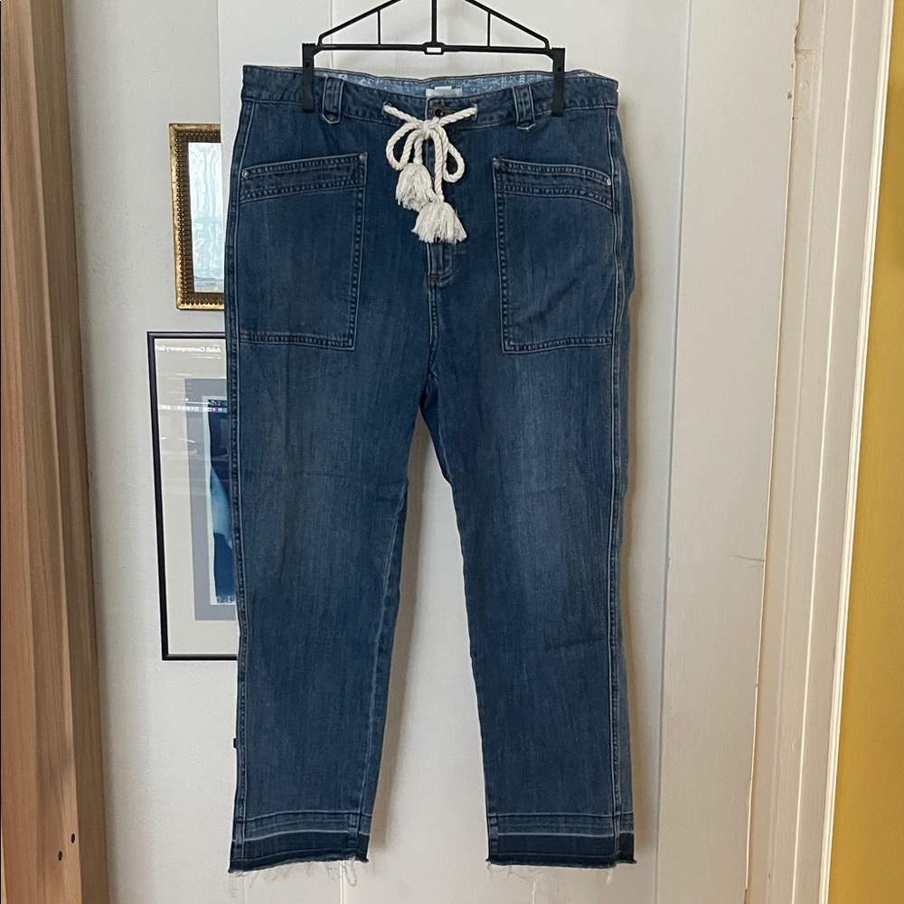 Sundance Relaxed Blue Jeans with Rope Detail